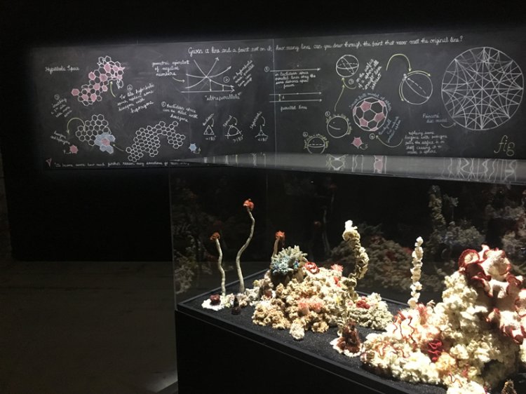 Kunst-Biennale Venedig, die Geschwister Christine + Margaret Wertheim stricken ein Korallenriff.