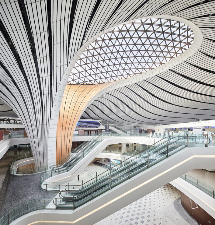 Der Beijing Daxing International Airport entworfen von Zaha Hadid Architects.