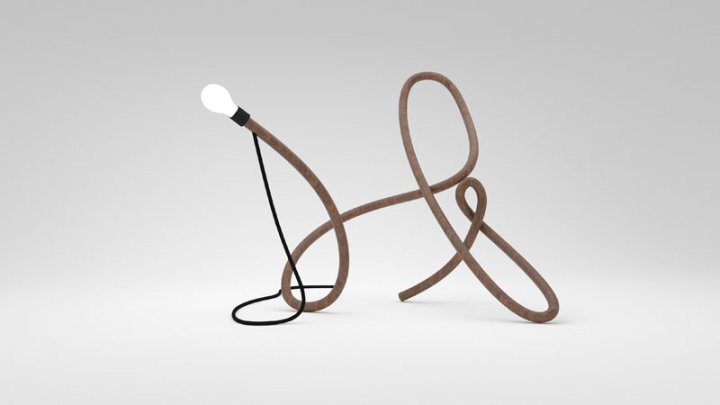 Lampenobjekt "Untitled", inspiriert von dem Gestell eines Thonet-Stuhls des Künstlersn Tobias Rehberger.