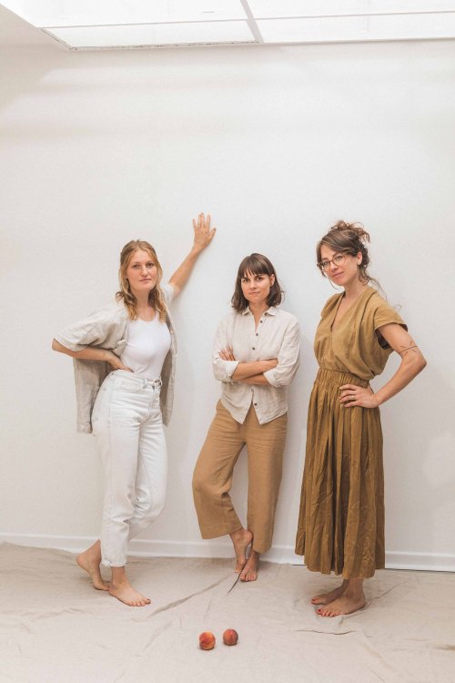 Die drei Gründerinnen hinter dem jungen Berliner Label «Leit & Held», Pia Held, Dana Mikoleit und Nina Conrad.