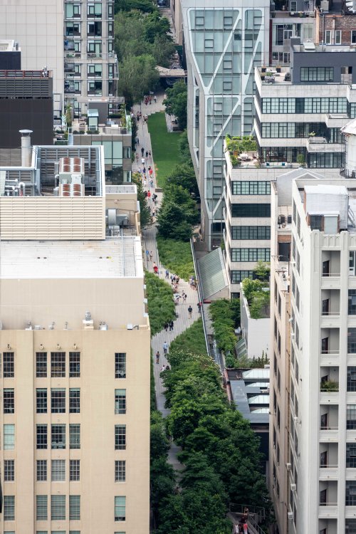 Luftaufnahme der High Line in New York City.